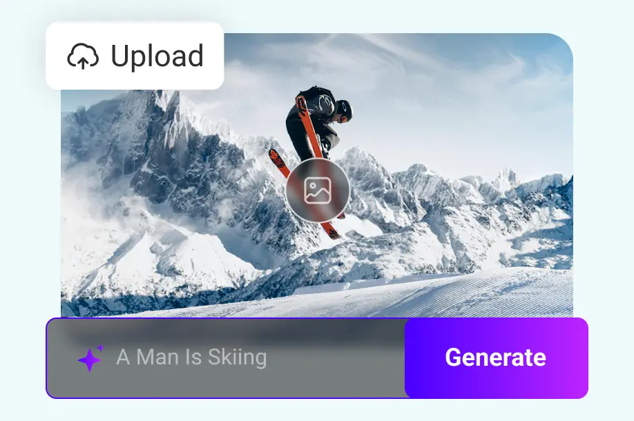 Step one upload images or text prompts with AI video generator on Ima Studio to create a skiing video