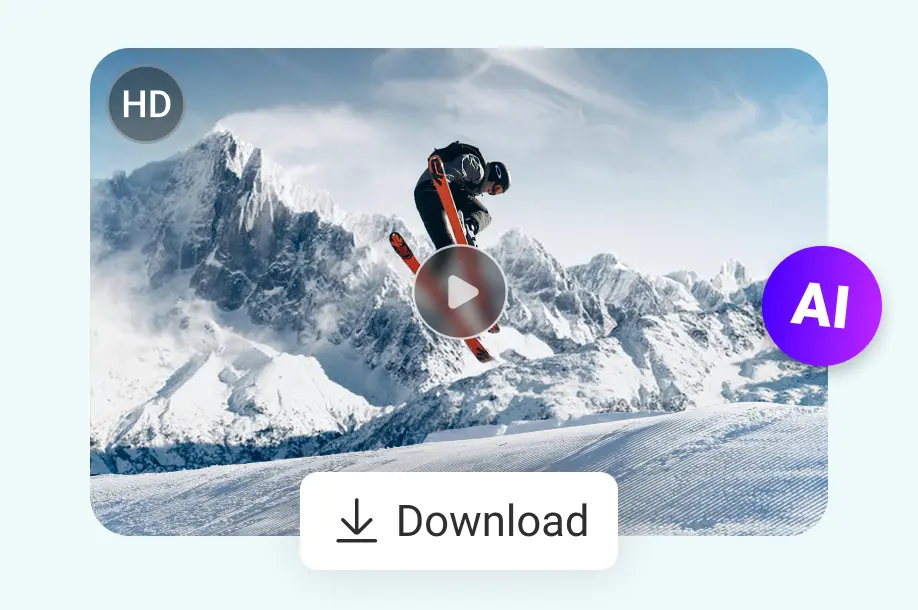 Step three download your HD skiing video created with Ima Studio’s AI video generator