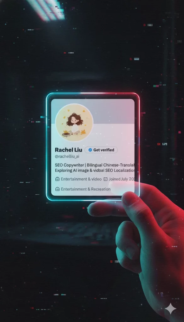 A glowing neon X/Twitter cyberpunk glass card floating in a hacker-style dark digital glitch environment.