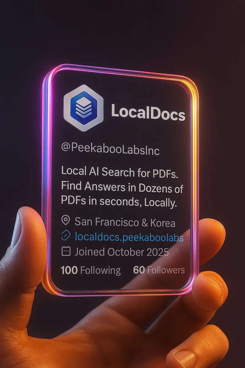 A neon transparent CyberCard example used in the tutorial on how to make X/Twitter cyberpunk-style personalized card, showing a company profile style.