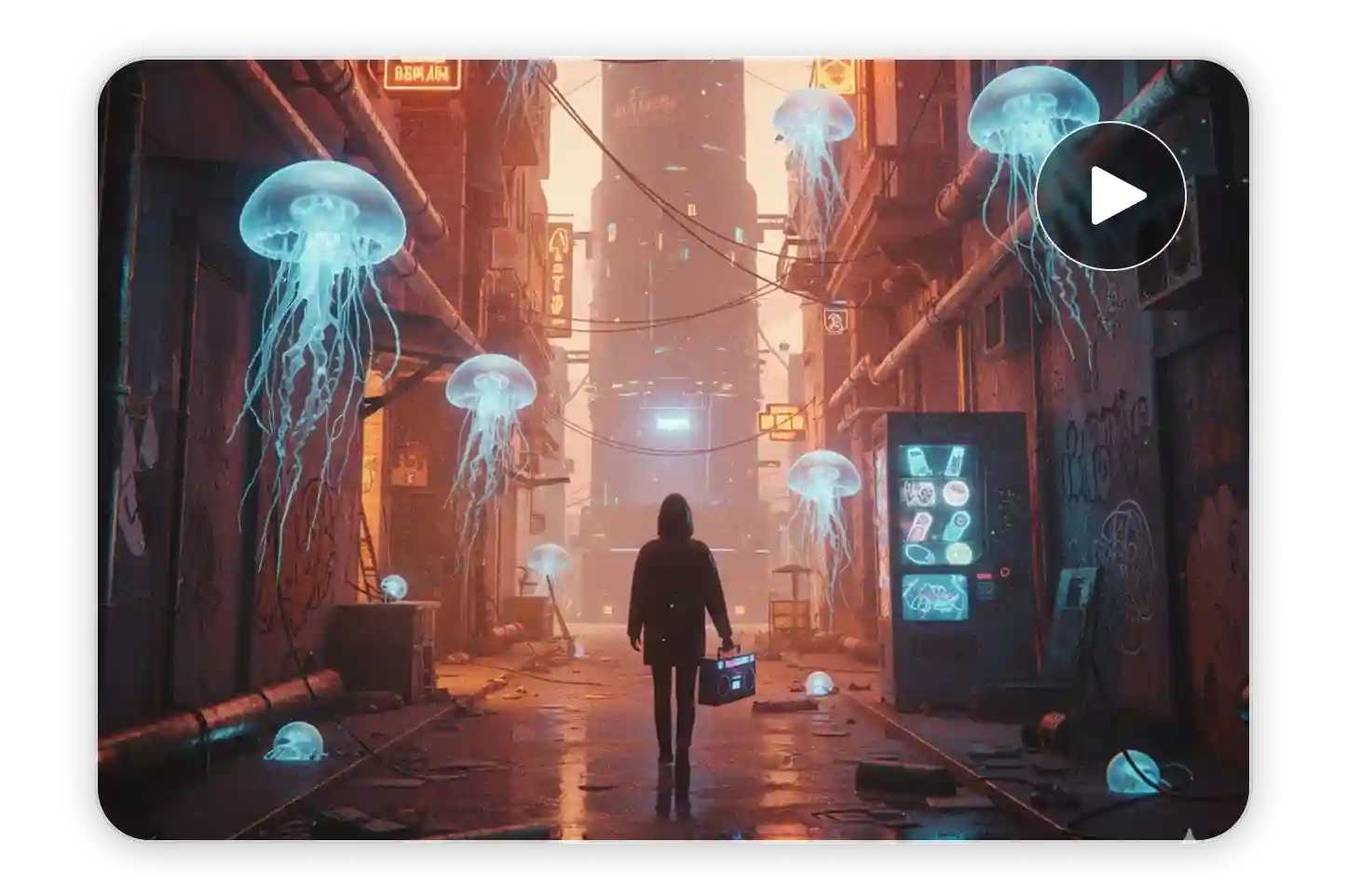 Cinematic AI video scene generated from text and audio input