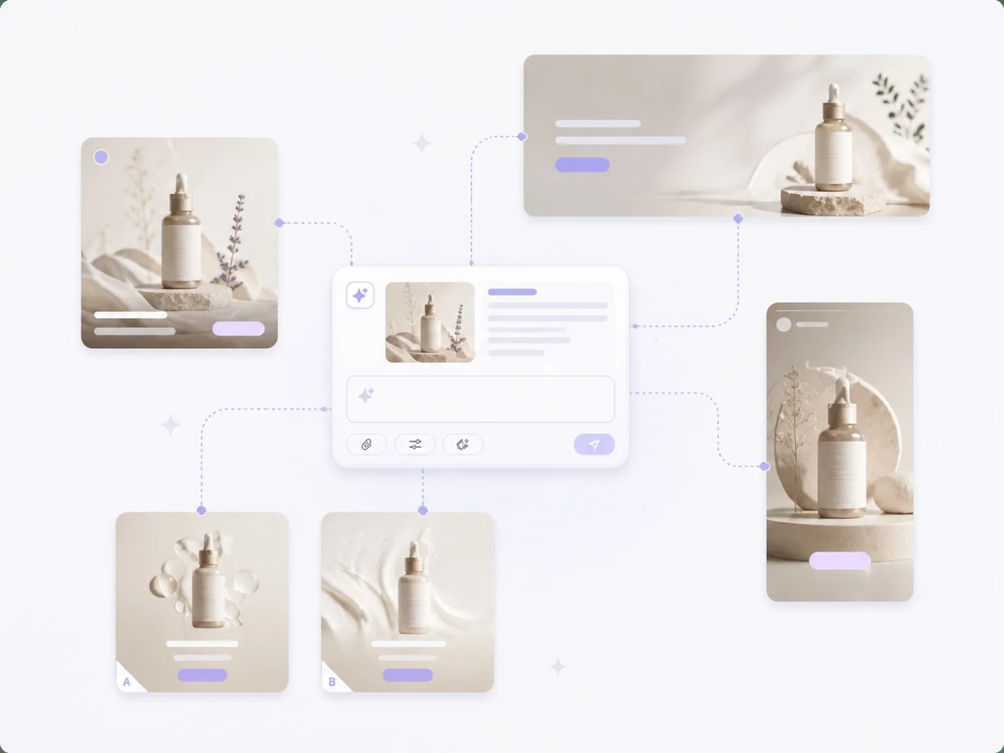 ImaStudio AI image generator creating marketing campaign graphics and ad creative variations