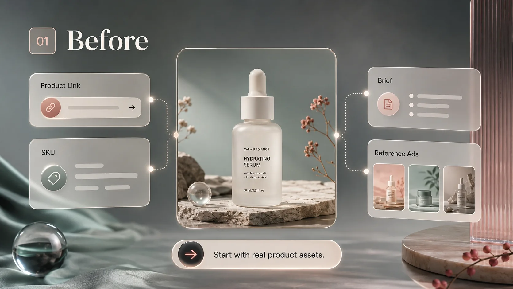 Before product assets input example