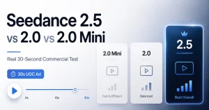 Seedance 2.5 vs 2.0 vs 2.0 Mini real 30 second commercial test cover image