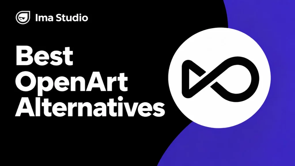 Portada del artículo "Las mejores alternativas a OpenArt" con el logotipo de Ima Studio y el símbolo de OpenArt.