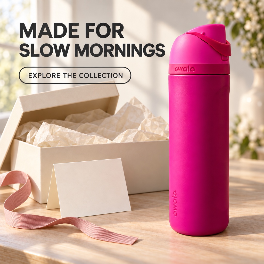 Gift campaign image with the English headline Made for slow mornings