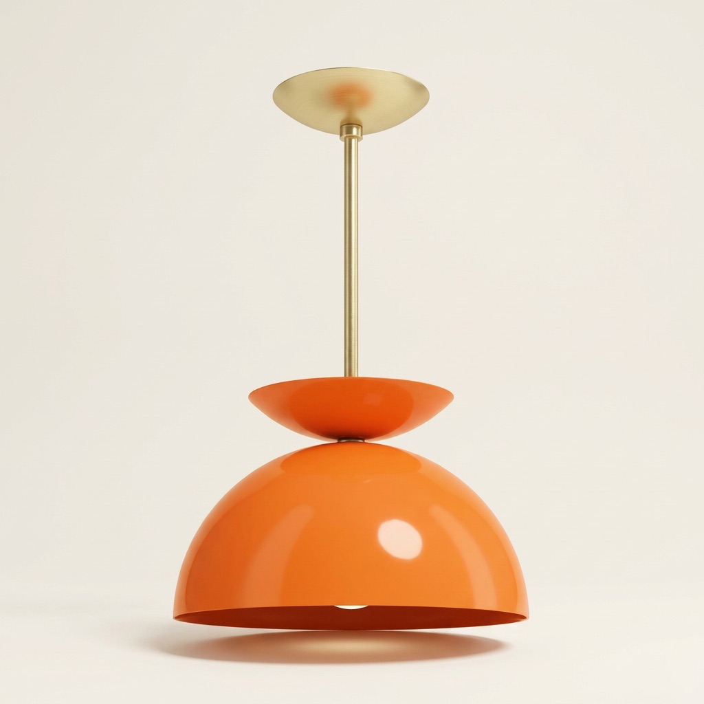 Nano Banana Pro baseline ecommerce image of the orange pendant lamp