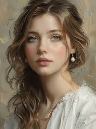 Typical AI: glossy skin and a generic face