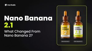 Nano Banana 2.1 editorial cover comparing Nano Banana 2 and Nano Banana 2.1 in Ima Studio style
