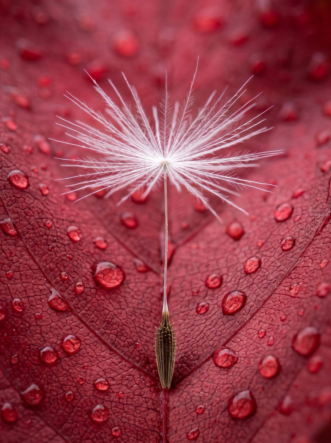 Nano Banana 2.1: Pappus and seed stay consistent, with a good range of droplet sizes.