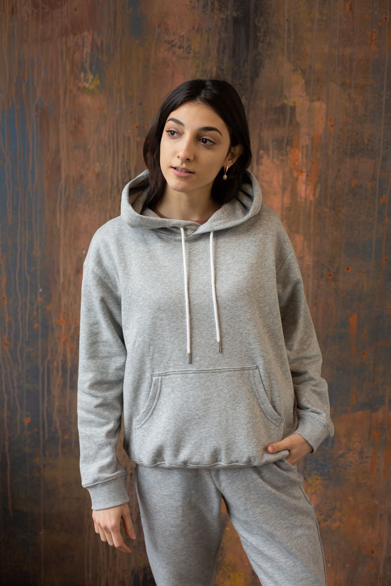 Clean grey sportswear product reference photo used as the Skill input